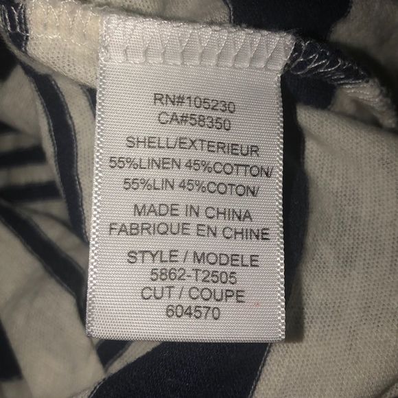 Soft Joie Gilby Linen Blend Tee Blue Ivory Stripe - Picture 3 of 4